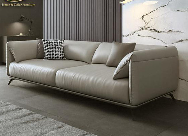WoodenCentury Modern Living Room Sectional Leather Sofa