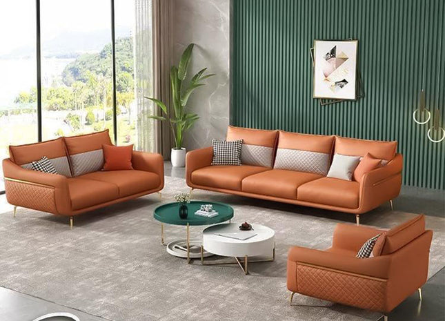 WoodenCentury Leather Corner Sofa, Single+Small Double+Triple Modern Corner Couch Sofa Media 1 of 1