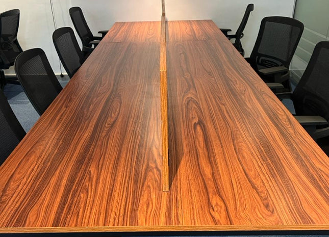 WOODENCENTURY Workstation Table Brown 4 Seater