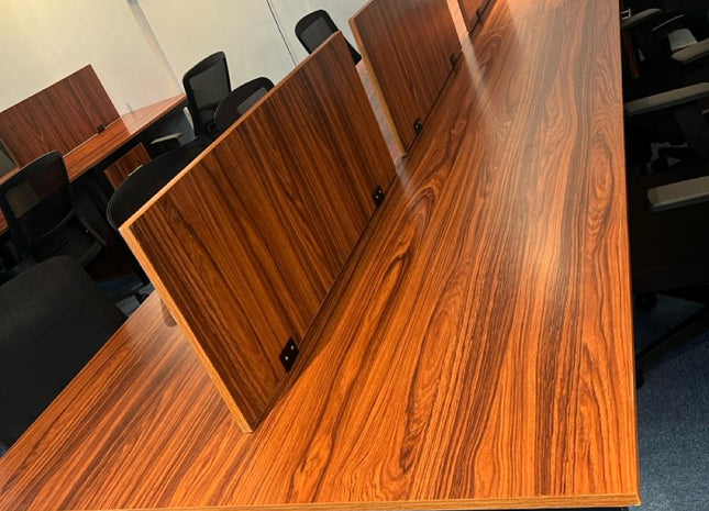 WOODENCENTURY Workstation Table Brown 4 Seater